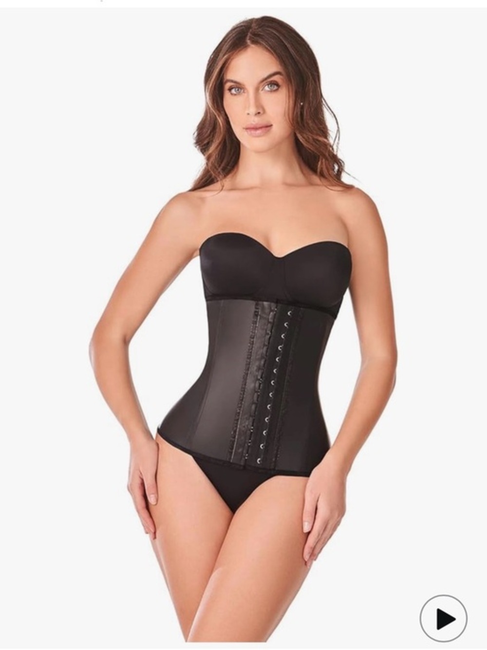 💗 Ann Chery- Strapless Black Waist Trainer Corset- Size Medium/36